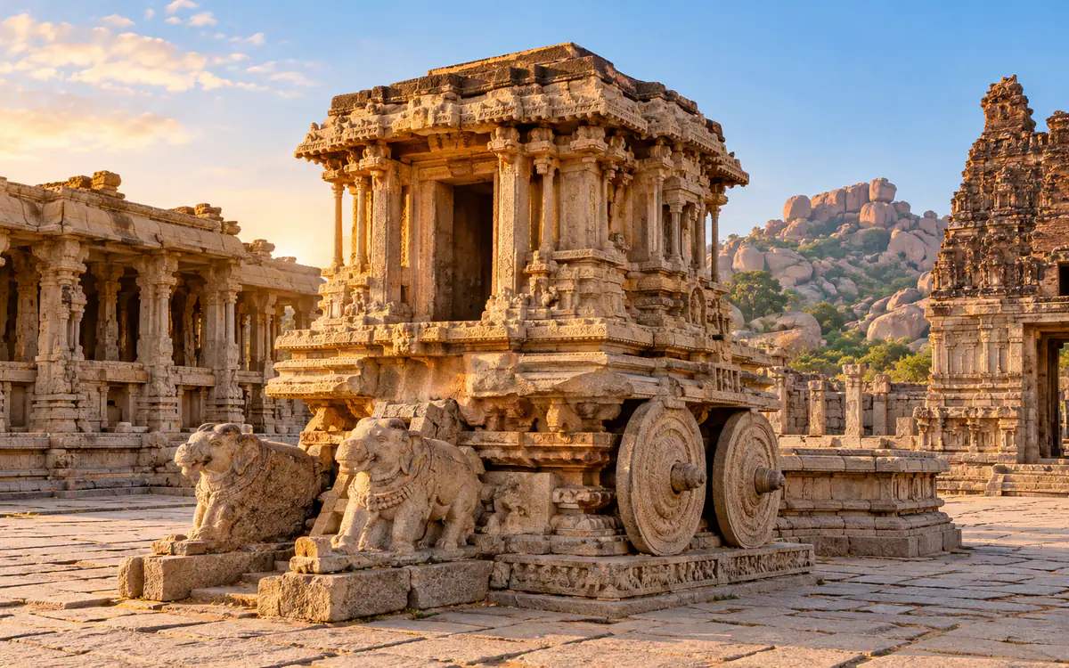 Hampi stone chariot — Hampi Heritage holiday package from Thirthahalli