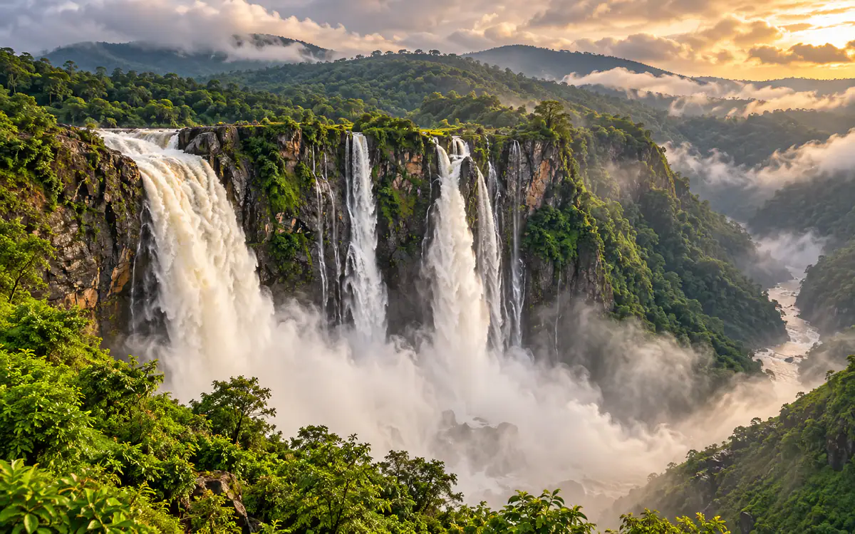 Jog Falls in monsoon — Jog Falls & Murudeshwar holiday package from Thirthahalli